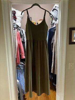 Athleta Olive Green V-Neck  Sundress
